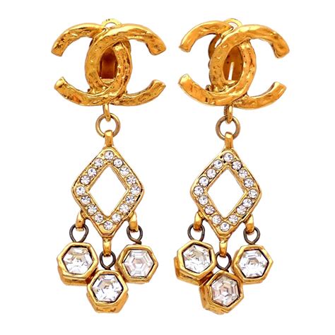 boucle d'oreille chanel vintage|chanel earrings for sale.